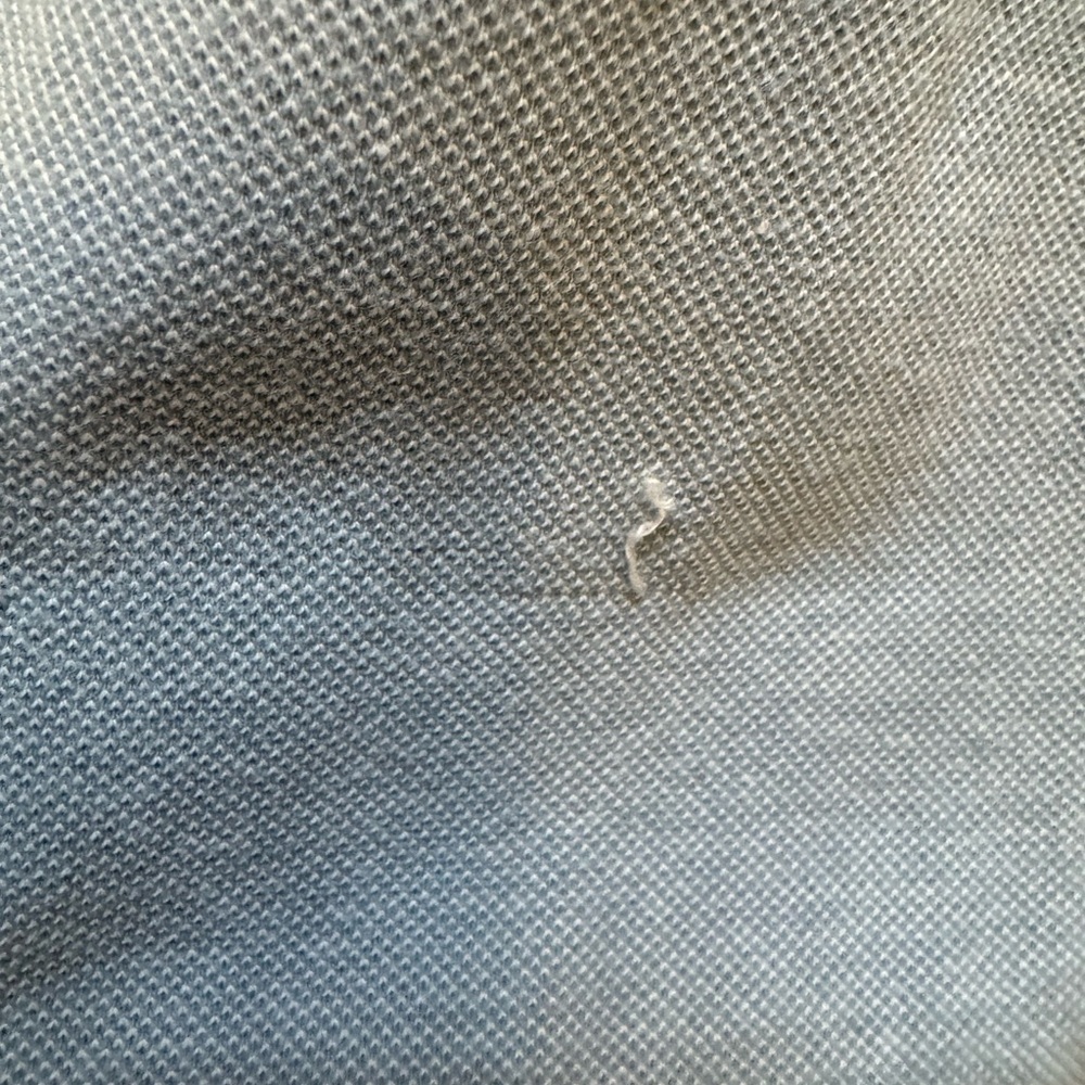 Claiborne Light Blue Pique Knit Button Down Shirt - 100% Cotton - Picture 6 of 7